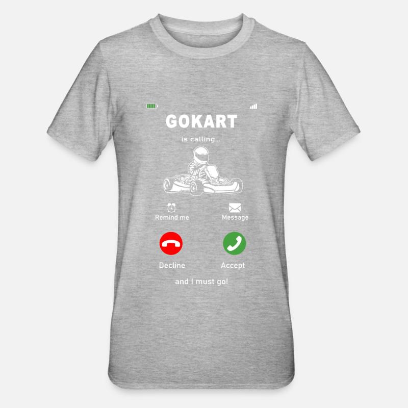 Gokart is calling - T-shirt polycoton Unisexe - gris chiné