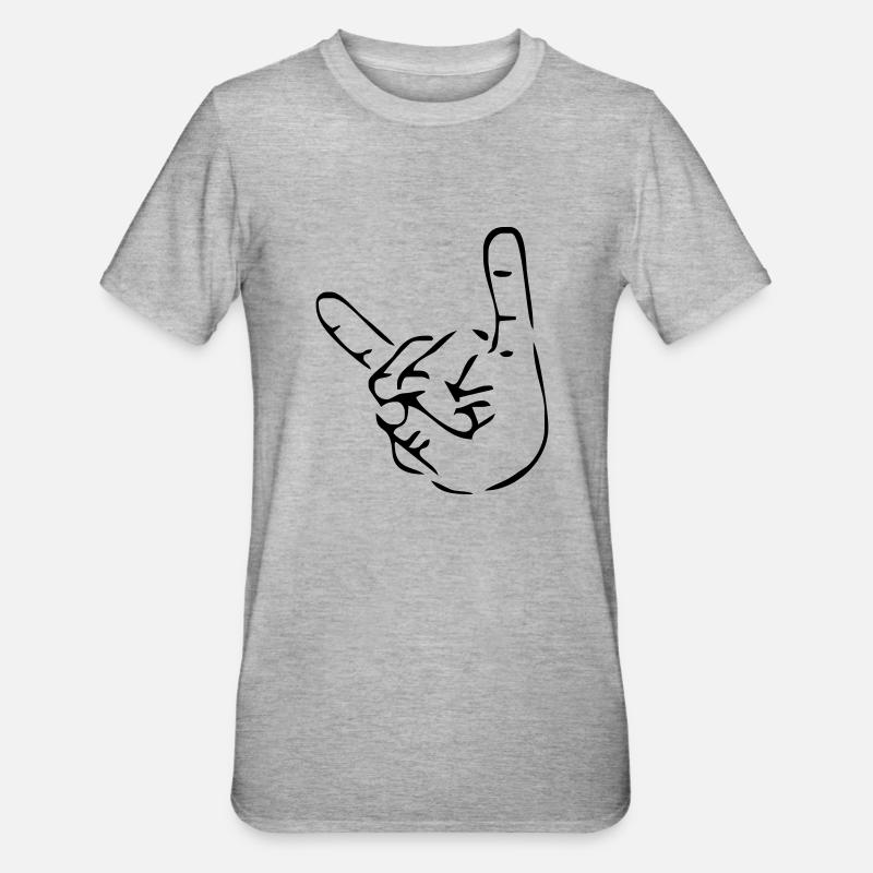 Français fourche Hard Rock - T-shirt polycoton Unisexe - gris chiné