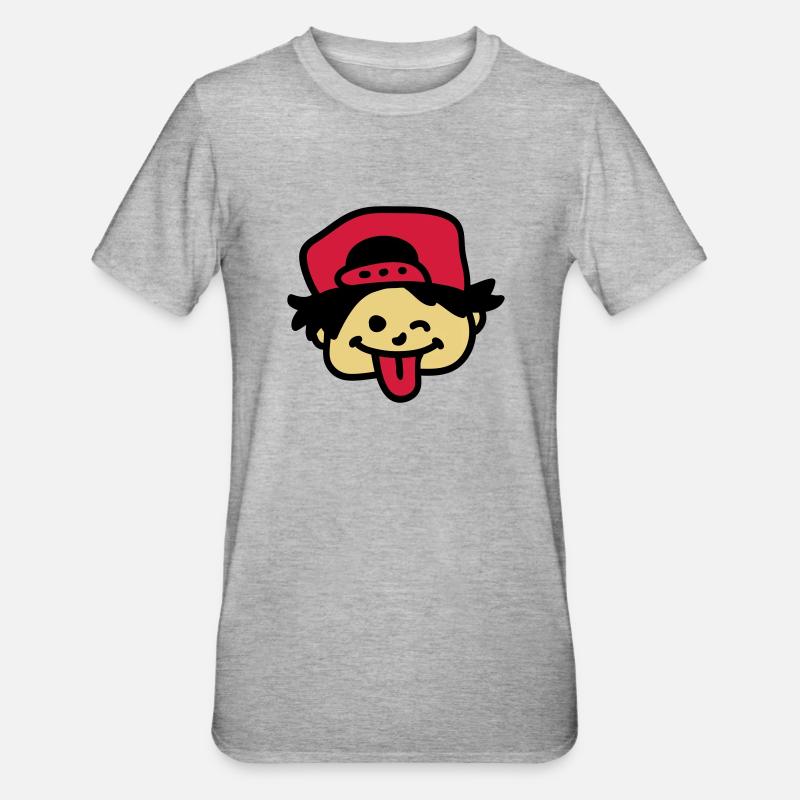 Frecher Junge 3 - Unisex Polycotton T-Shirt - Grau meliert