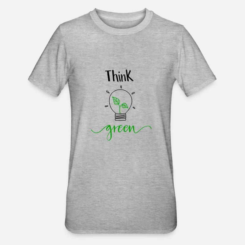 think green - Maglietta unisex, mix cotone e poliestere - grigio melange