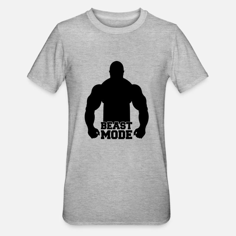beast_mode - T-shirt polycoton Unisexe - gris chiné