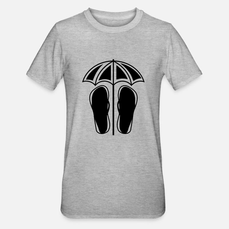 flipflops schirm - Unisex Polycotton T-Shirt - Grau meliert