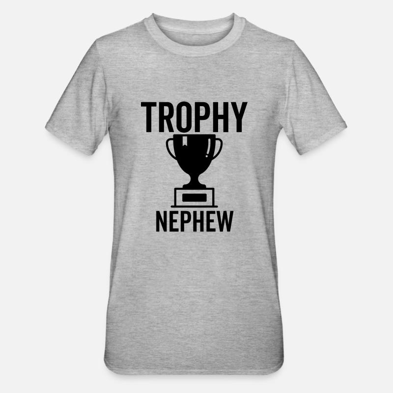 Trophäe Neffe - Unisex Polycotton T-Shirt - Grau meliert
