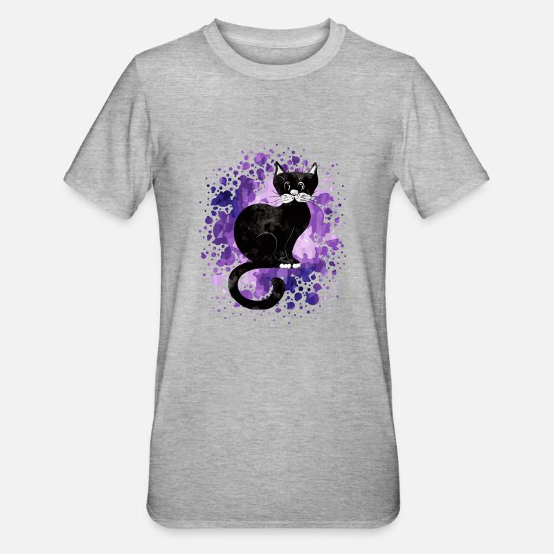 Chat - T-shirt polycoton Unisexe - gris chiné