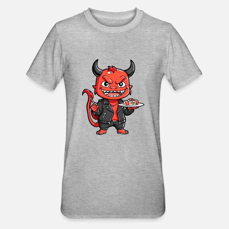 Red Devil - Unisex Polycotton T-Shirt - heather grey