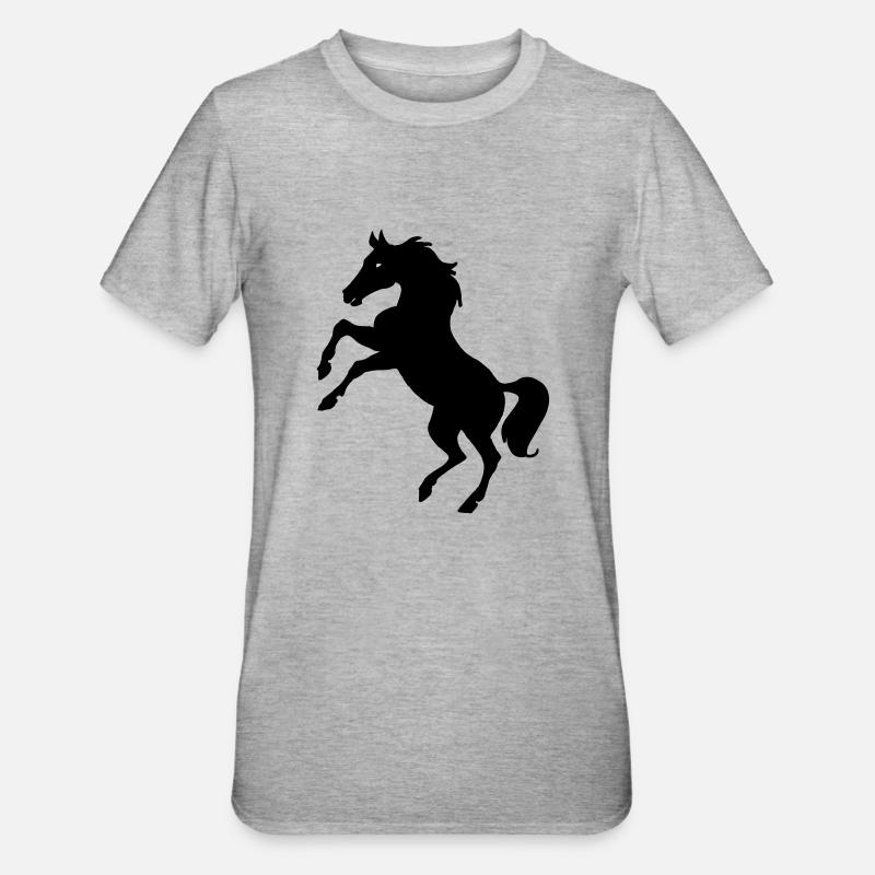Cheval - T-shirt polycoton Unisexe - gris chiné
