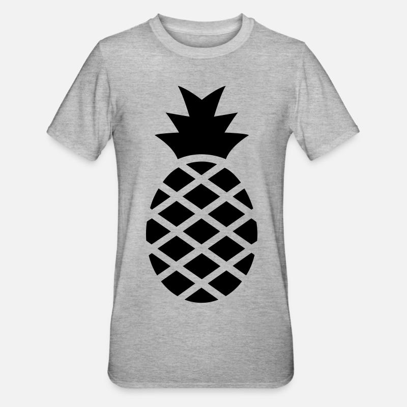 Ananas - Unisex Polycotton T-Shirt - Grau meliert