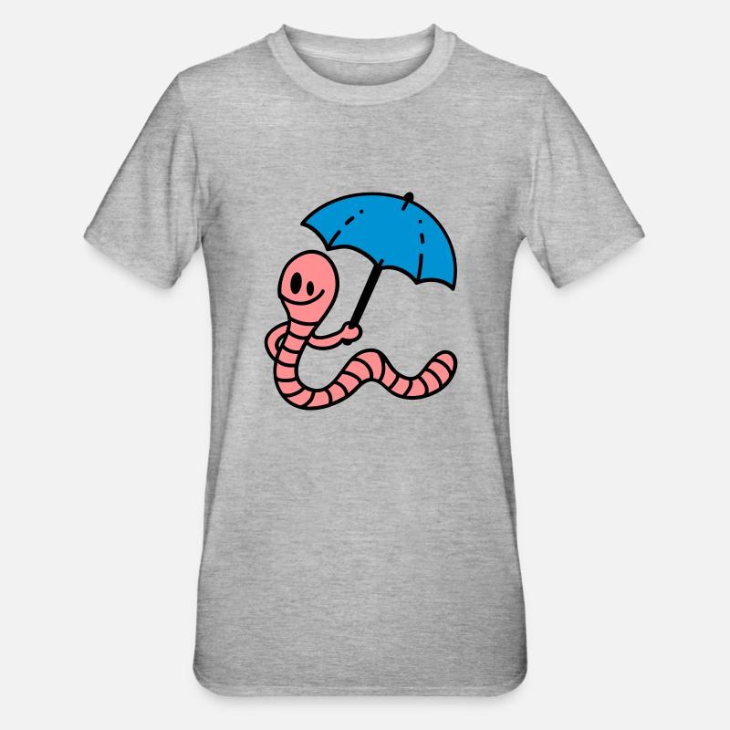 Regenwurm - Unisex Polycotton T-Shirt - Grau meliert