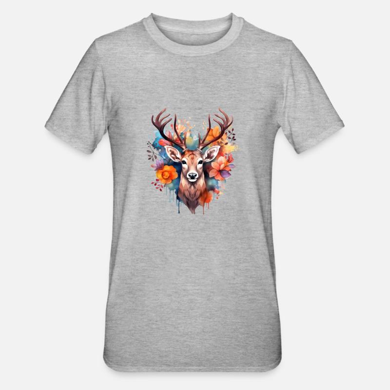 Replacement dirndl deer antlers deer - Unisex Polycotton T-Shirt - heather grey