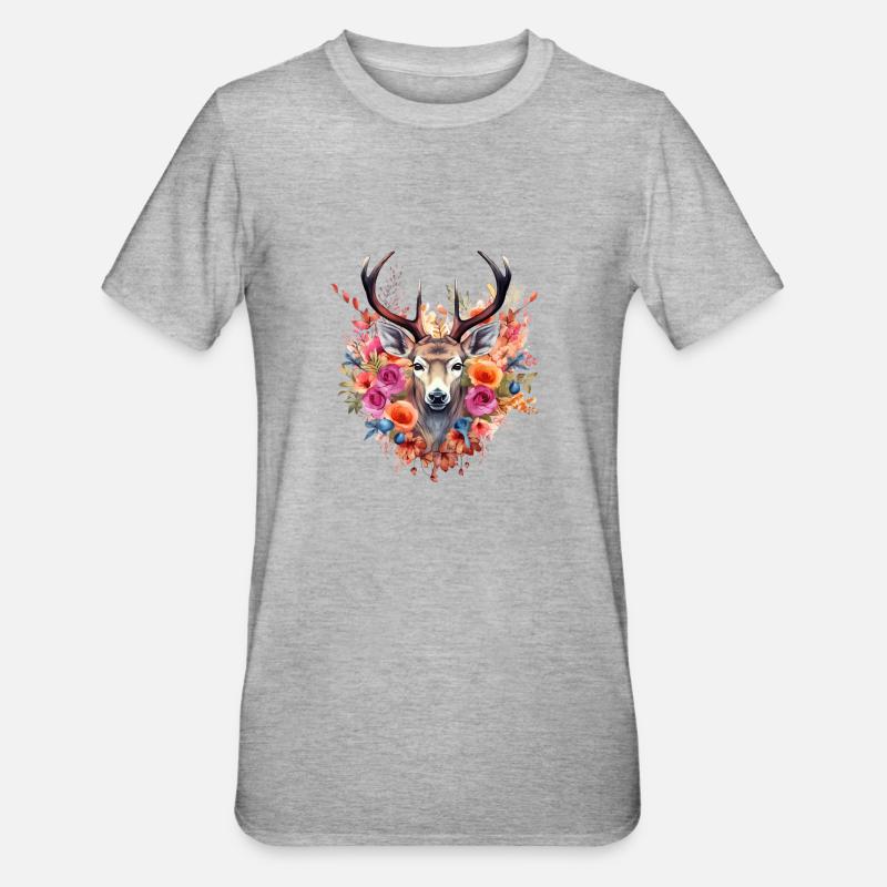 Replacement dirndl deer antlers deer - Unisex Polycotton T-Shirt - heather grey