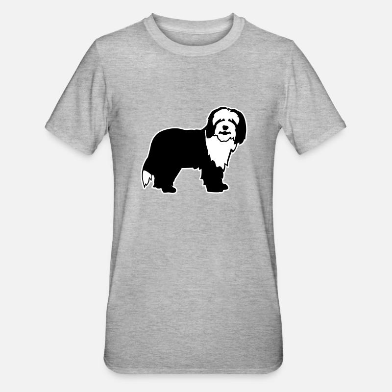 Bearded Collie - T-shirt polycoton Unisexe - gris chiné