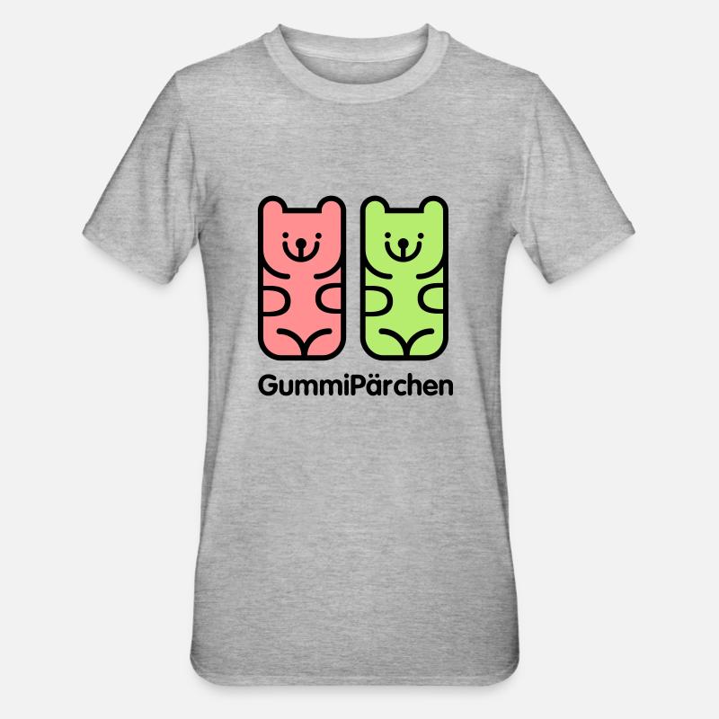GummiPärchen - Unisex Polycotton T-Shirt - Grau meliert