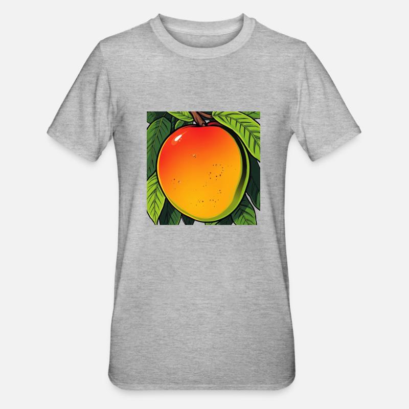 Mango on a Tree - Unisex Polycotton T-Shirt - heather grey