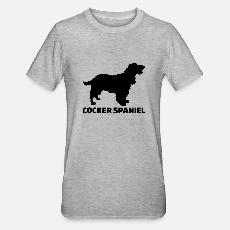 Cocker Spaniel - T-shirt polycoton Unisexe - gris chiné