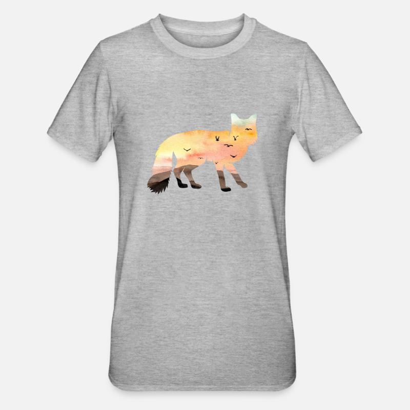 Fuchs - Unisex Polycotton T-Shirt - Grau meliert