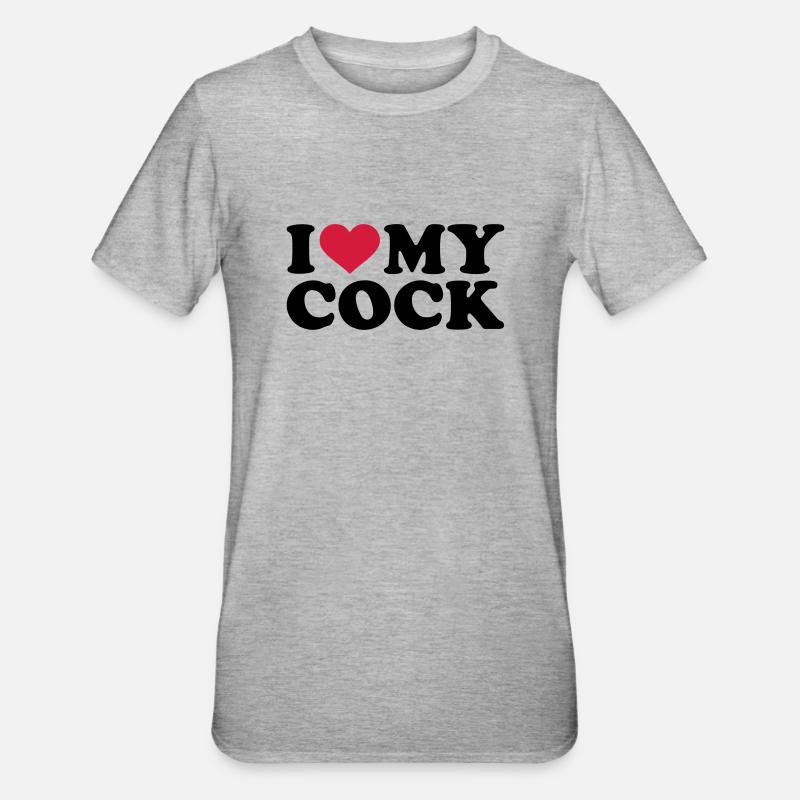 Penis - Unisex Polycotton T-Shirt - Grau meliert