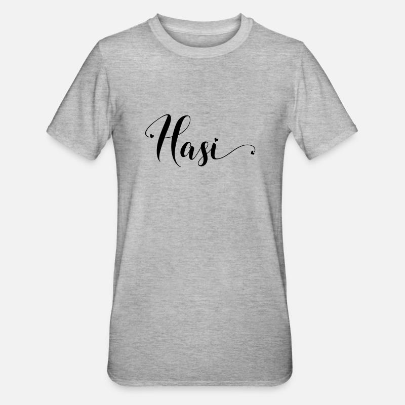 hasi - Unisex Polycotton T-Shirt - Grau meliert