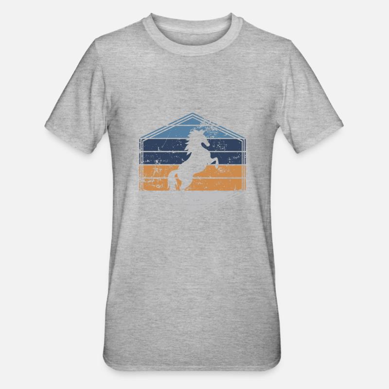 Cheval - T-shirt polycoton Unisexe - gris chiné