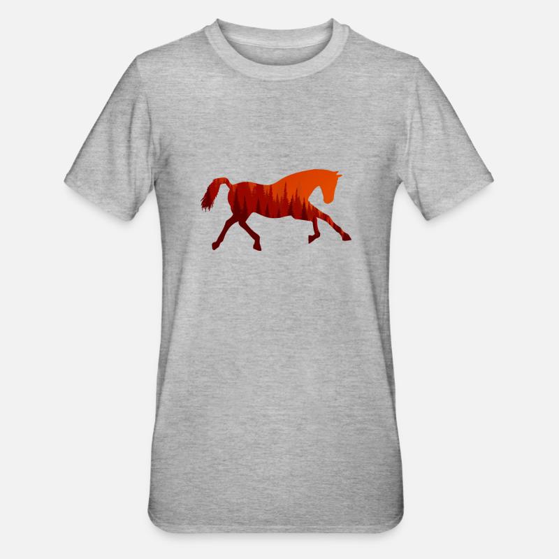 Cheval - T-shirt polycoton Unisexe - gris chiné