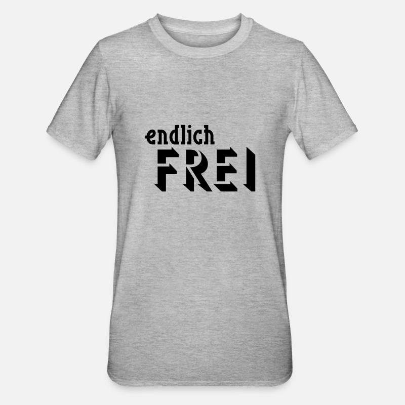 endlich FREI - Unisex Polycotton T-Shirt - Grau meliert