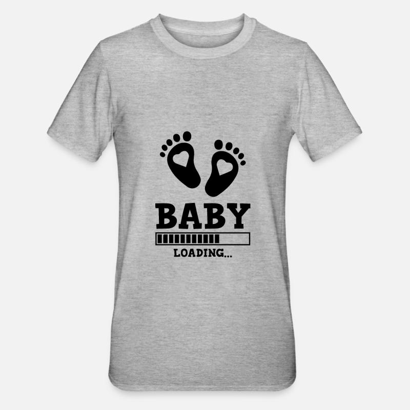 bébé loading spruch - T-shirt polycoton Unisexe - gris chiné