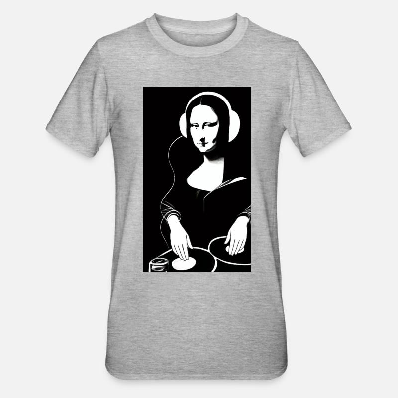 DJ Mona Lisa - Art emblématique du remix - T-shirt polycoton Unisexe - gris chiné