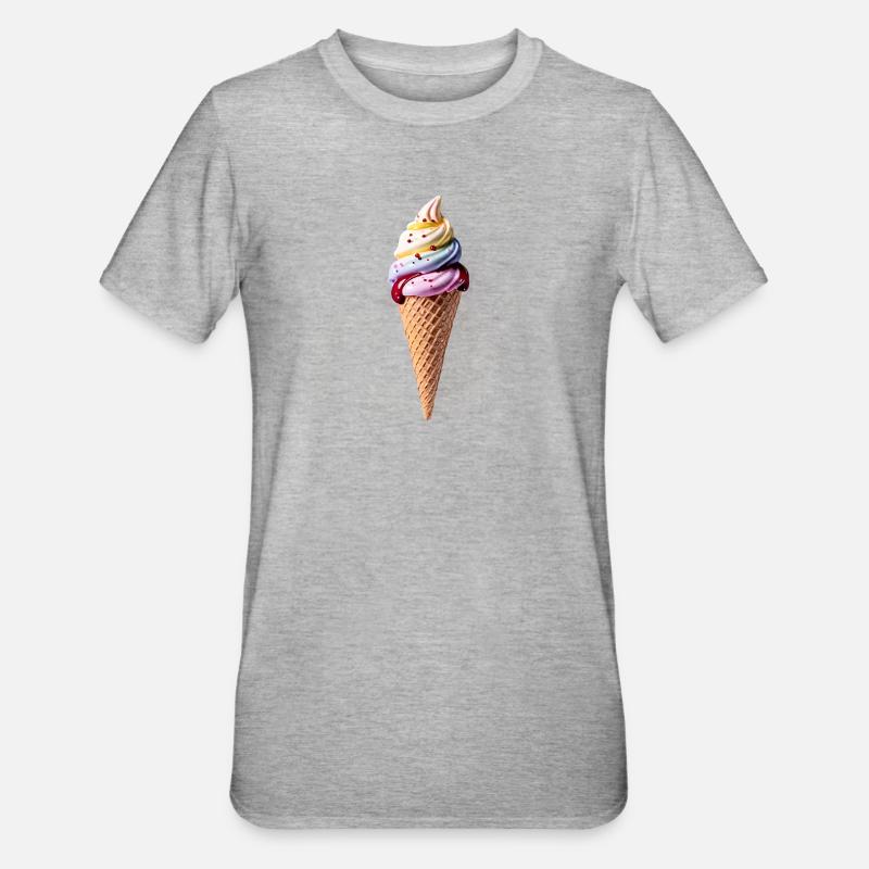 ize cream - Unisex Polycotton T-Shirt - Grau meliert