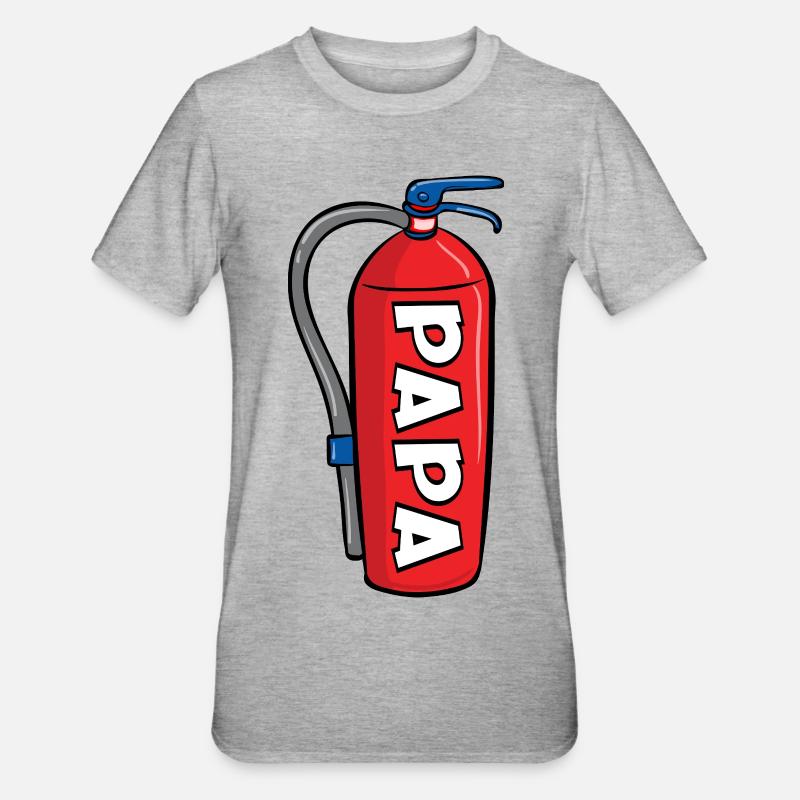 Annonceur du bébé - Papa pompier - T-shirt polycoton Unisexe - gris chiné
