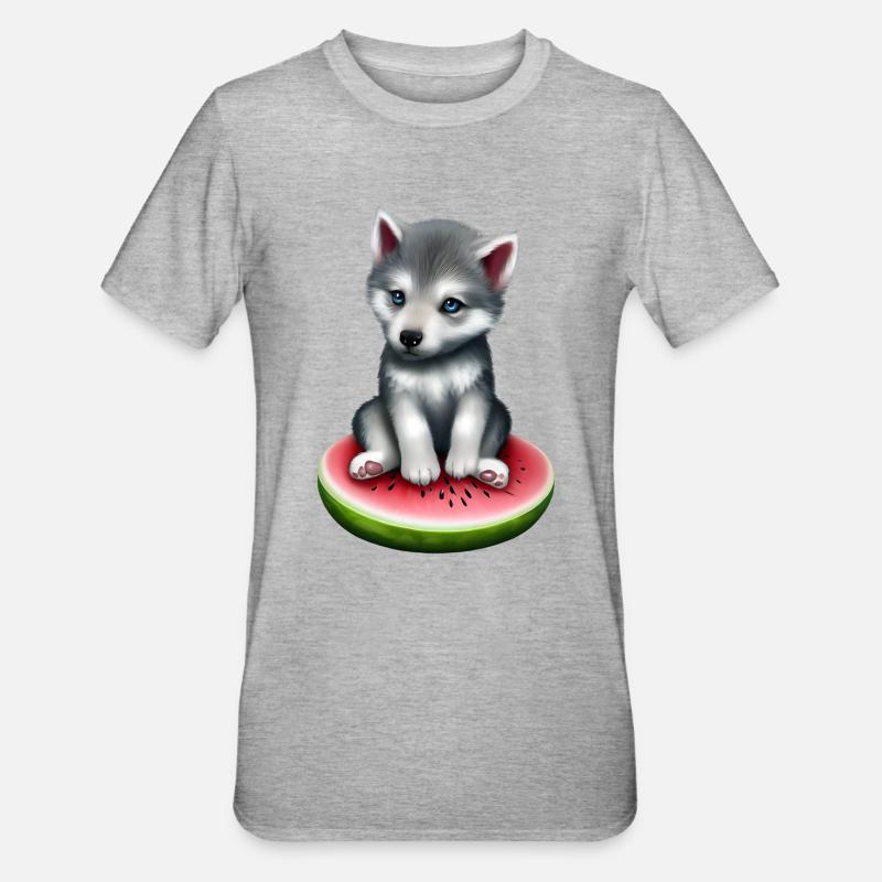 Loup de pastèque - T-shirt polycoton Unisexe - gris chiné