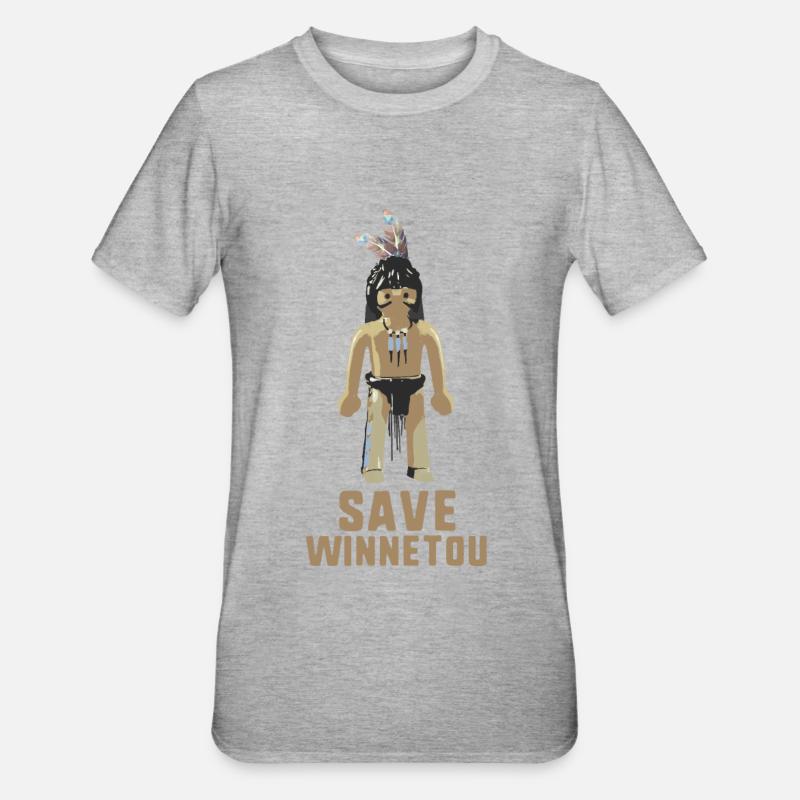 save winnetou,winnetou,indian,comic - Unisex Polycotton T-Shirt - heather grey