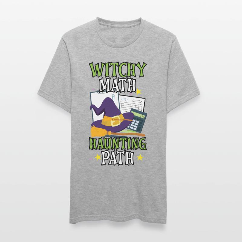 Witch Math Haunted Path Comptable Halloween T-shirt polycoton Unisexe