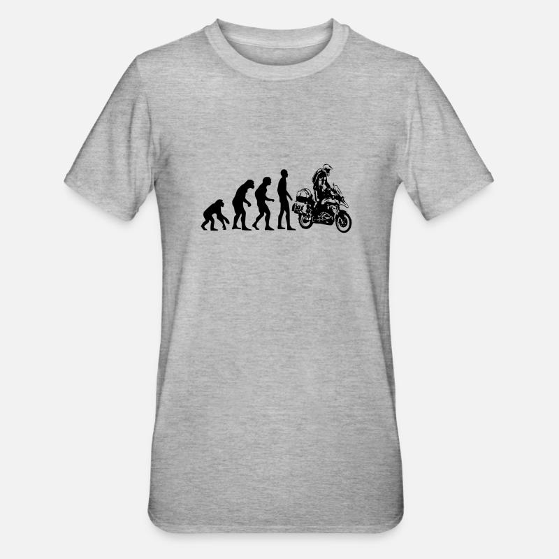 Human Evolution Enduro - Unisex Polycotton T-Shirt - heather grey