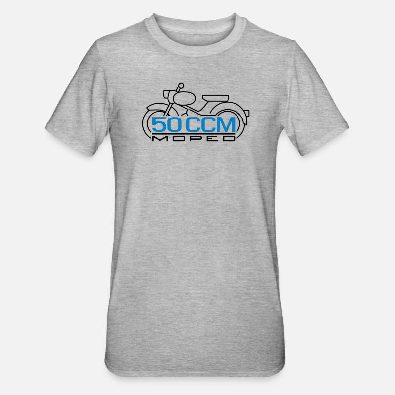 50cc cyclomoteur moineau emblème v.2 - T-shirt polycoton Unisexe - gris chiné