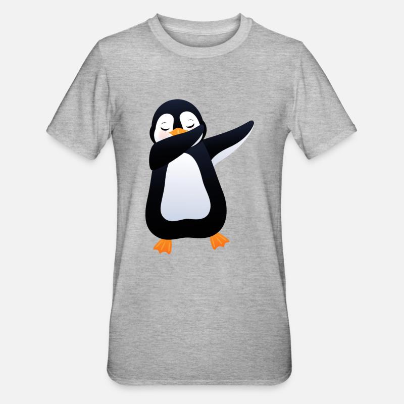 Penguin Dab Dance - Cool Gift - T-shirt polycoton Unisexe - gris chiné