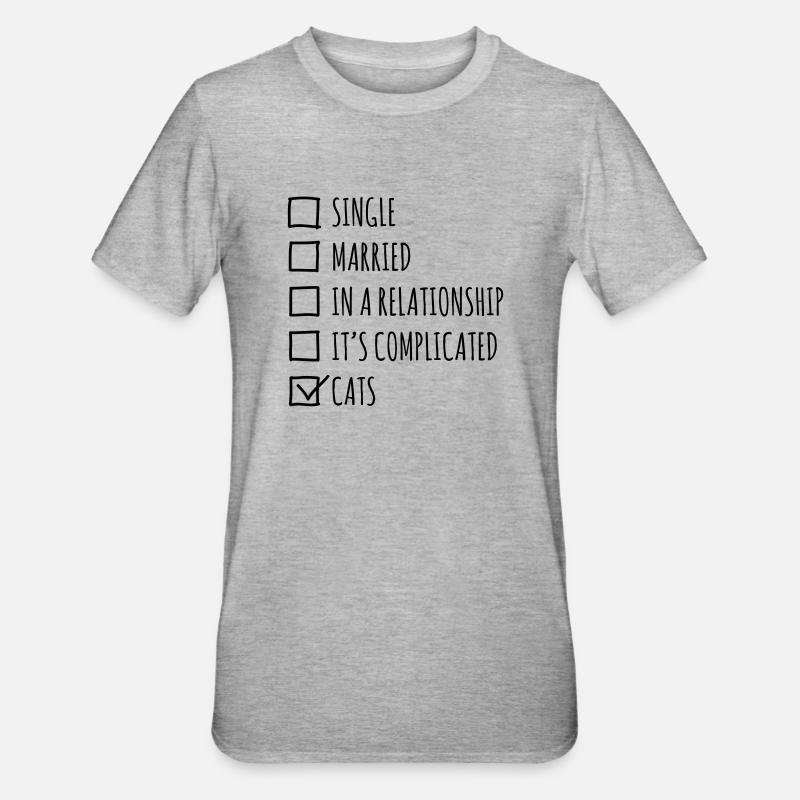 Single Married... Cats - T-shirt polycoton Unisexe - gris chiné