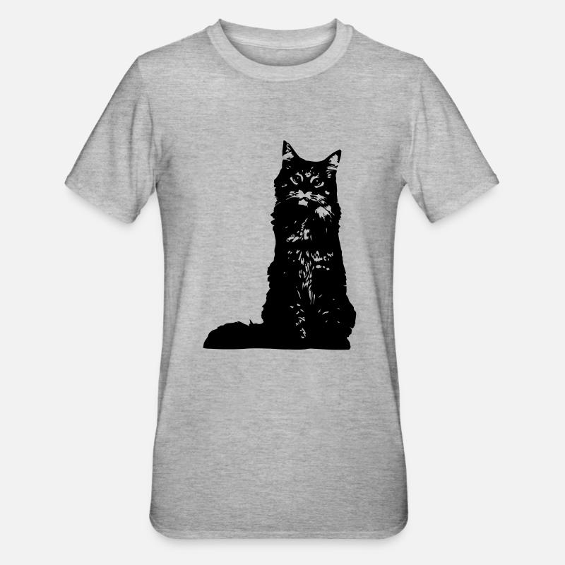 chat - T-shirt polycoton Unisexe - gris chiné