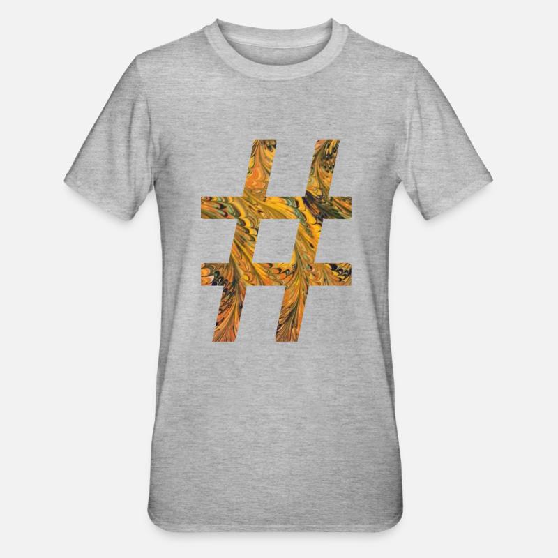 symbole de hashtag e 116 - T-shirt polycoton Unisexe - gris chiné