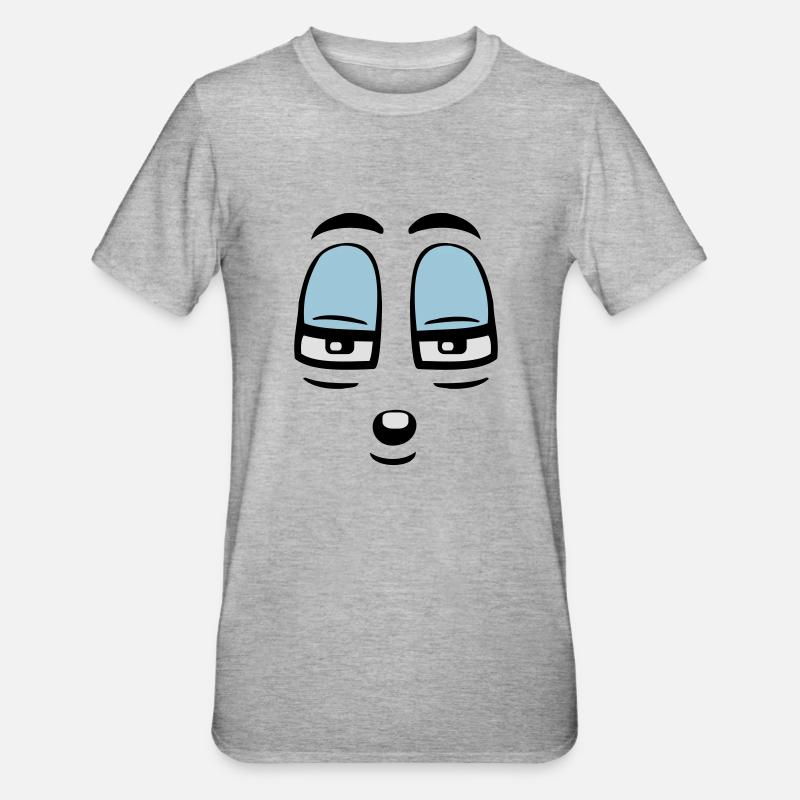 Skeptical Comic Face Judgmental Gaze - Unisex Polycotton T-Shirt - heather grey