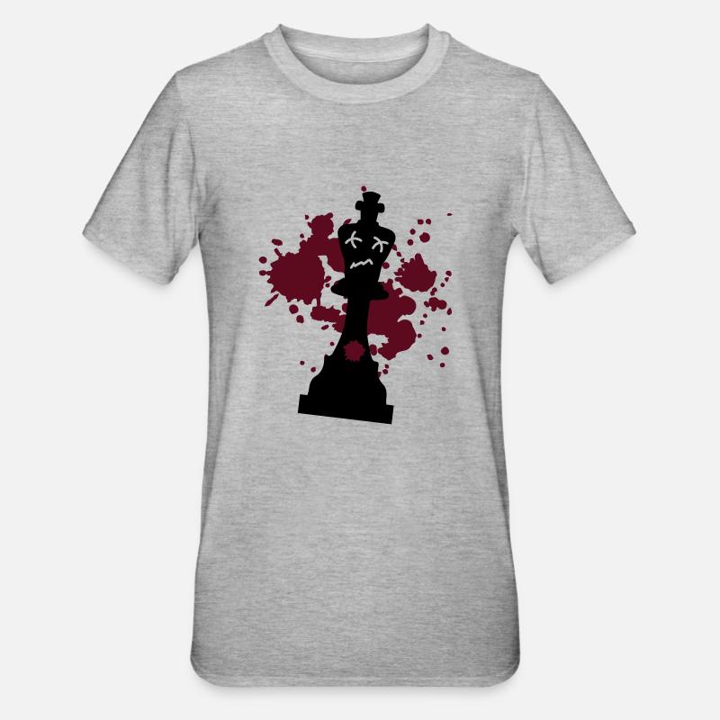 échecs - T-shirt polycoton Unisexe - gris chiné
