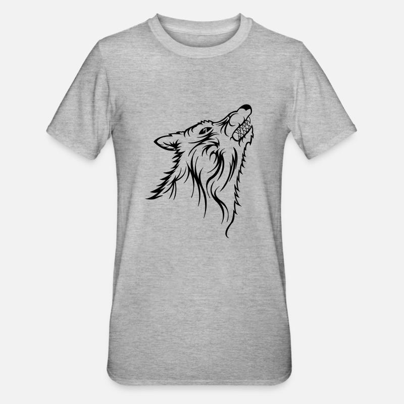 wolf - T-shirt polycoton Unisexe - gris chiné