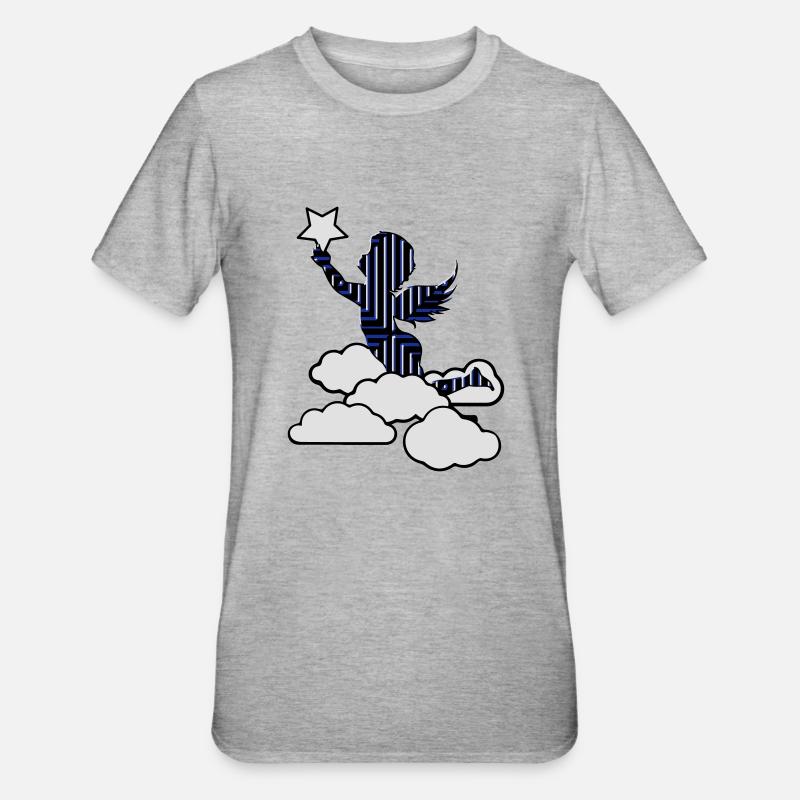 Angel gothic star - Unisex Polycotton T-Shirt - heather grey