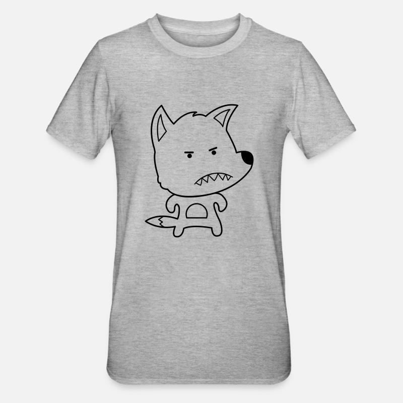 angry fox - Unisex Polycotton T-Shirt - heather grey