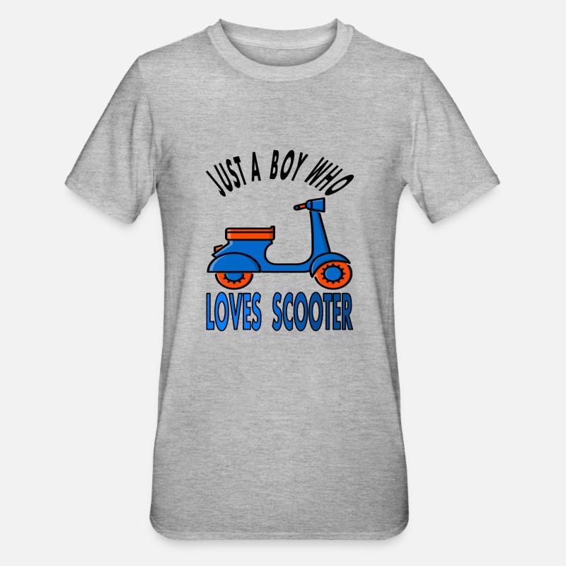 Rollerfahrer Rollerfahren Roller Scooter Geschenk - Unisex Polycotton T-Shirt - Grau meliert
