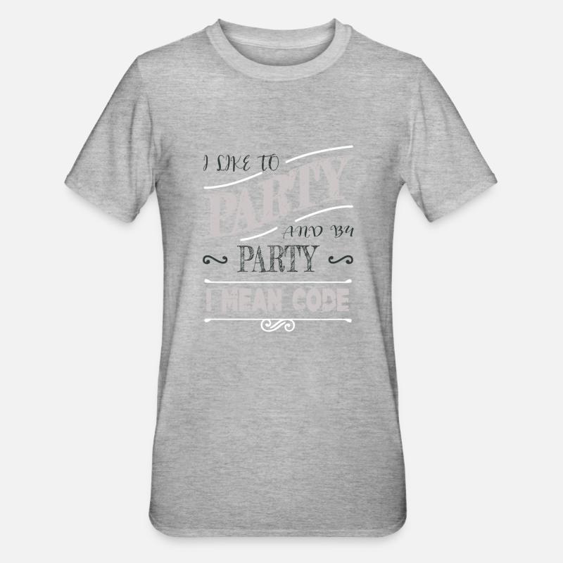 computer programming quote statement - Unisex Polycotton T-Shirt - Grau meliert