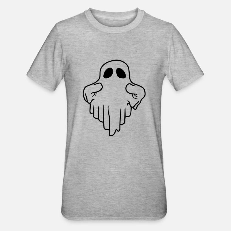 Comic funny floating ghost - Unisex Polycotton T-Shirt - heather grey