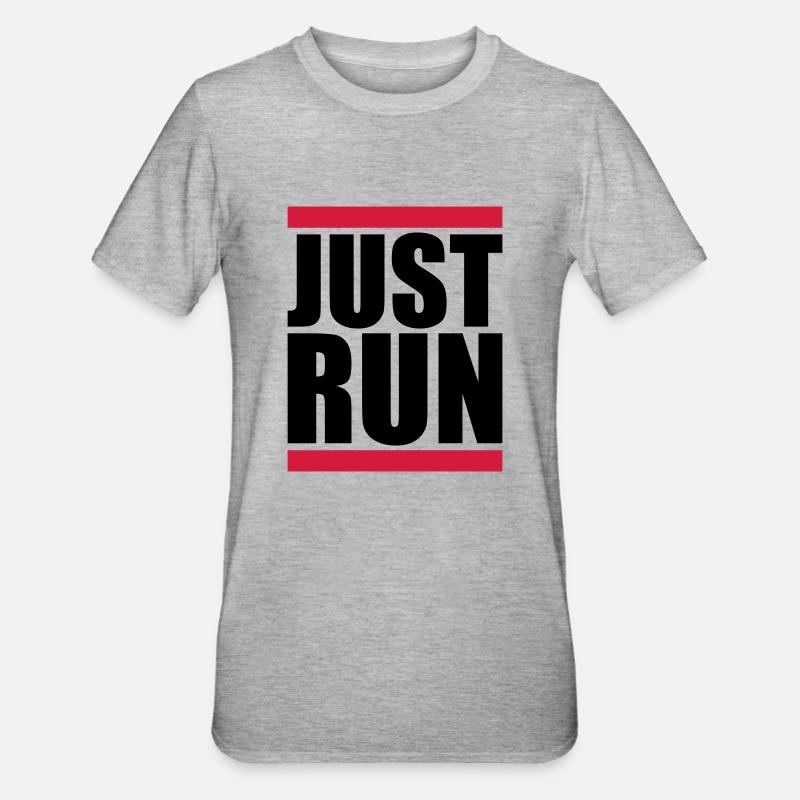 Logo de la barre d’exécution - T-shirt polycoton Unisexe - gris chiné