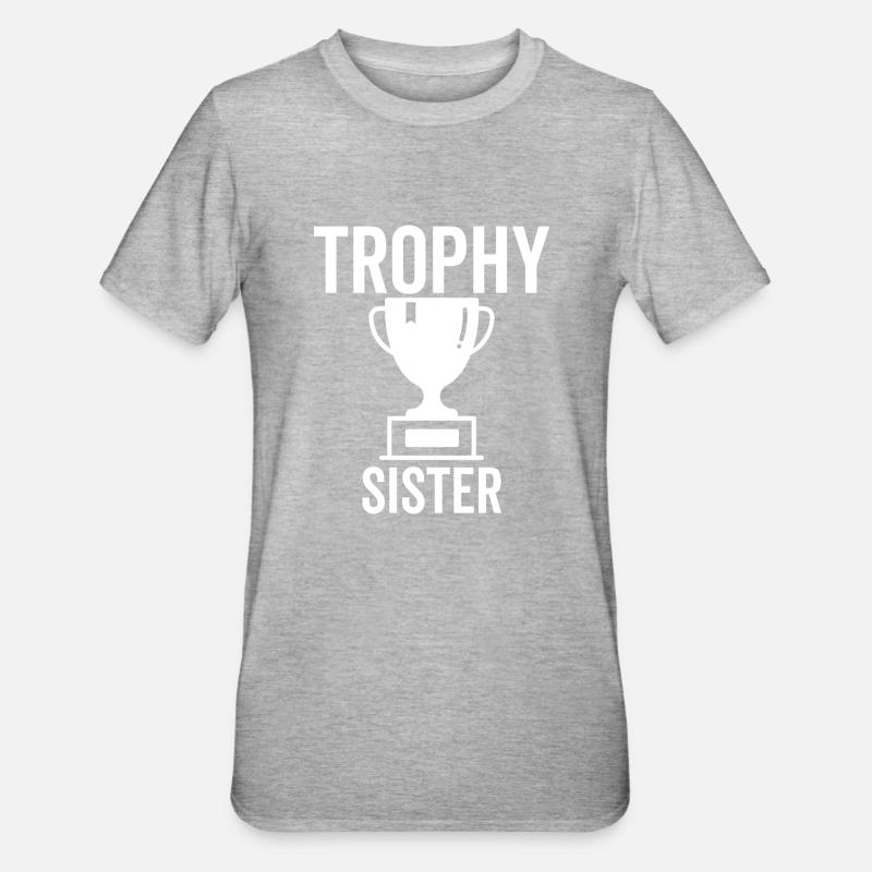 Trophäe Schwester - Unisex Polycotton T-Shirt - Grau meliert