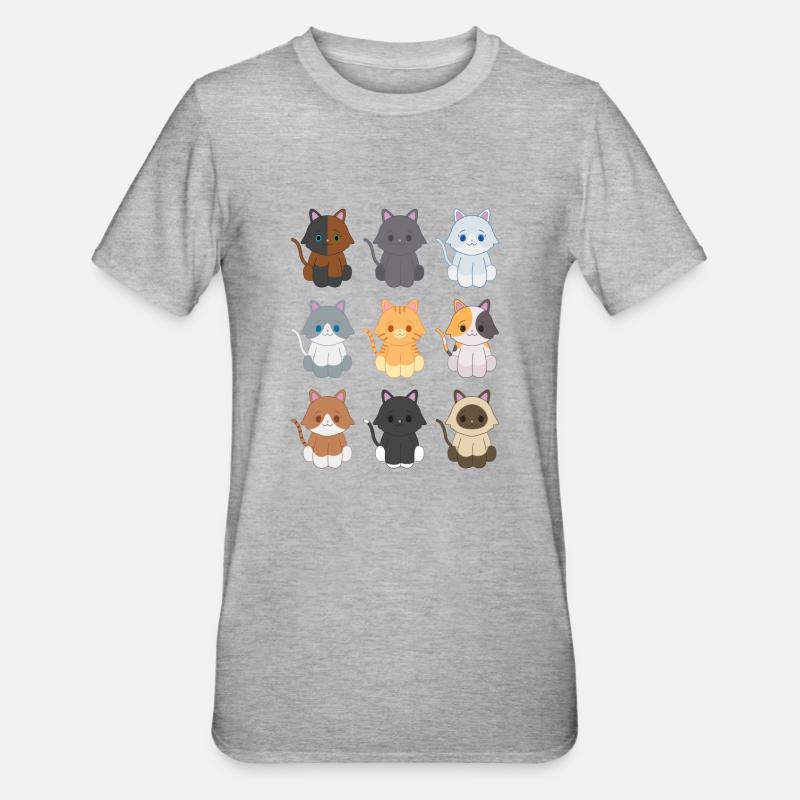 9 petits chatons - T-shirt polycoton Unisexe - gris chiné