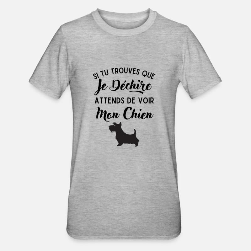 Mon Chien déchire 2 - T-shirt polycoton Unisexe - gris chiné