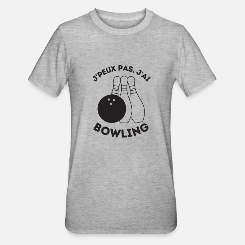 Bowling - T-shirt polycoton Unisexe - gris chiné